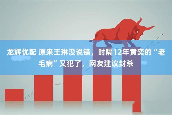 龙辉优配 原来王琳没说错，时隔12年黄奕的“老毛病”又犯了，网友建议封杀